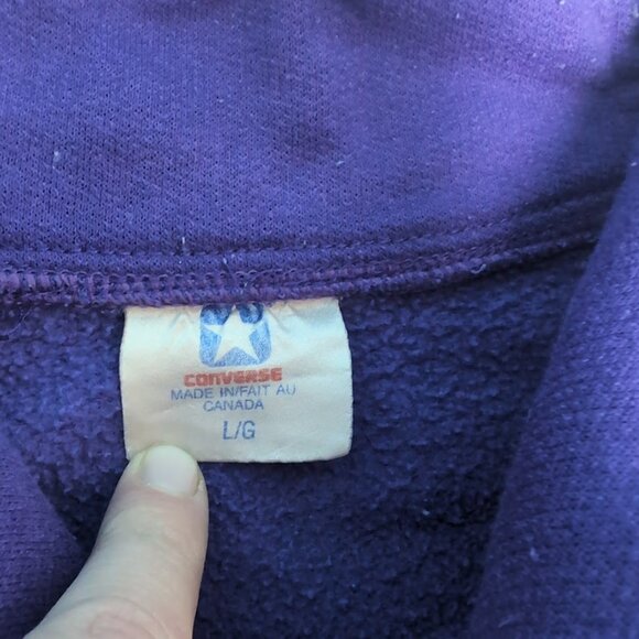 Vintage Converse Purple and Teal 90's Made in Canada Sweater Size Large - Picture 3 of 8
